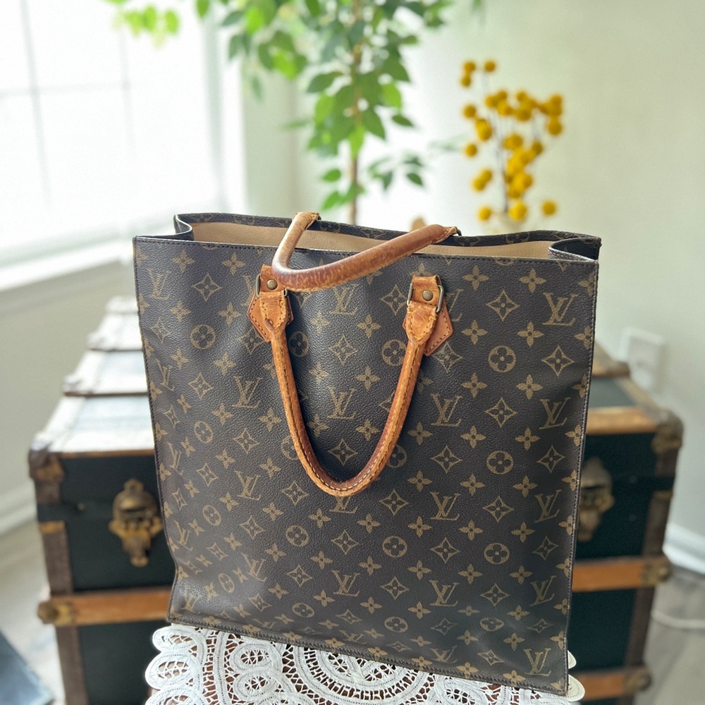Authentic Louis Vuitton Bag Hand Bag Sac Plat Monogram